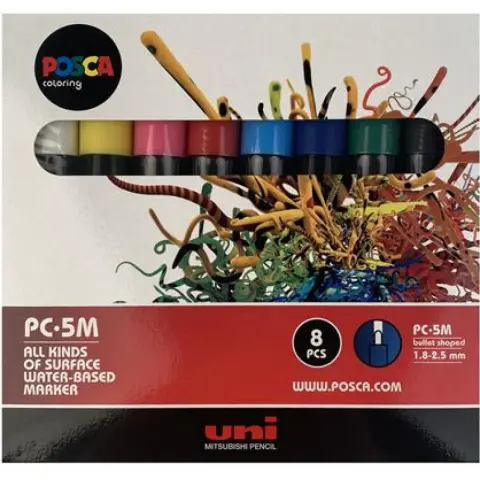 UNI Posca PC-5M decorative marker set 1.8-2.5 mm pastel 8 pcs V2