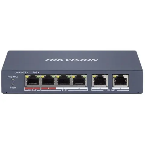 HIKVISION DS-3E1106HP-EI 4 Port Fast Ethernet Smart POE Switch