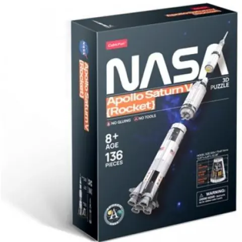 CUBICFUN 3D puzzle játék 136 darabos Apollo Saturn V Rocket