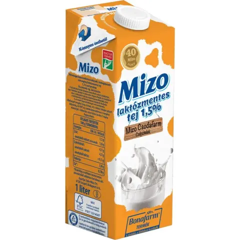 MIZO Tej UHT Laktózmentes 1.5% 1 L