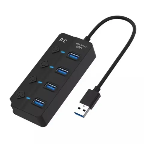 BLACKBIRD BH1373 USB 3.0 HUB 4 port fekete