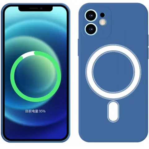 CELLECT Mágneses szilikon tok iPhone 14 Plus kék