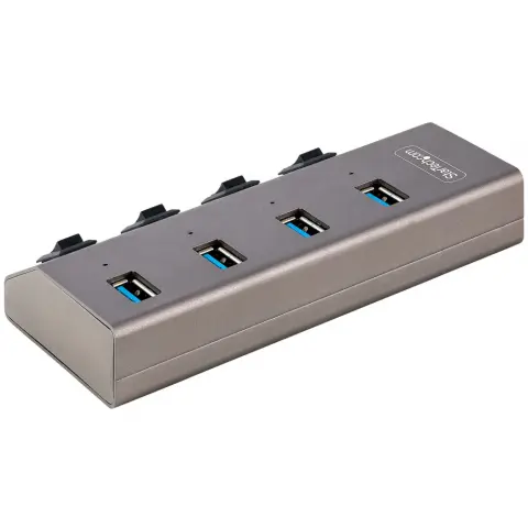 STARTECH 4-Port Self-Powered USB-C Hub with Individual On/Off Switches