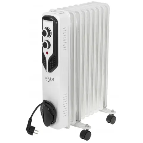 ADLER AD 7816 Olajjal töltött radiátor 9 borda 2000 W fehér / fekete