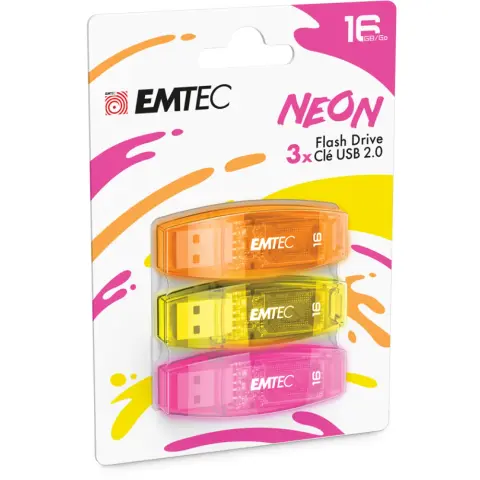EMTEC C410 P3 Neon 16GB USB 2.0 Mintás