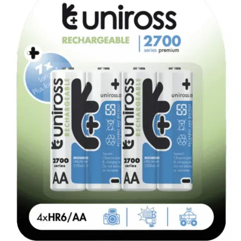 UNIROSS Rechargeable punjiva baterija AA (AA) 2700mAh 4 kom
