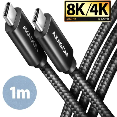 AXAGON USB 4.0 Type C Összekötő Fekete 1m BUCM432-CM10AB