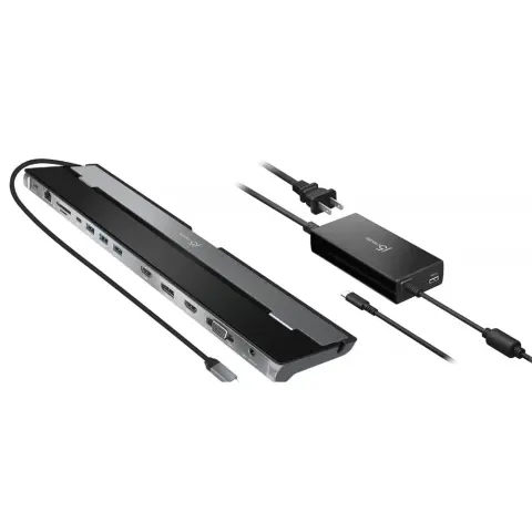 J5CREATE JCD543P-FN USB-C Triple Display Docking Station with 100W PD Adapter