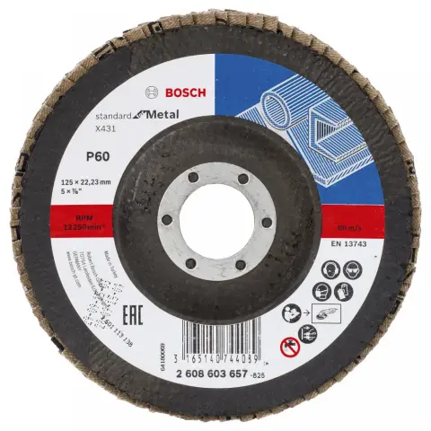 BOSCH X431 Standard for Metal legyező csiszolótárcsa 125mm K60