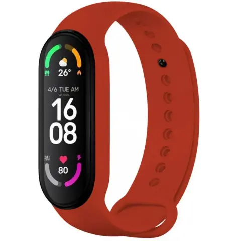 FIXED Elastic Silicone Strap for Xiaomi Band 7/ Mi Band 6/ Mi Band 5 piros