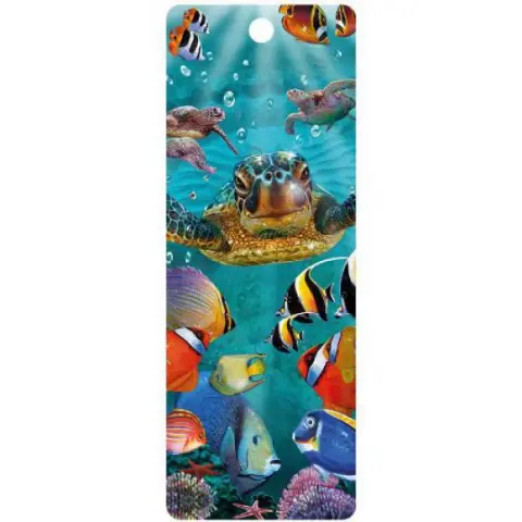 3D könyvjelző - Teknős buborékokkal