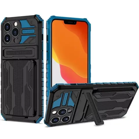WOOZE Transformer zadnji ovitek s stojalom za iPhone 13 Pro Max črno-moder