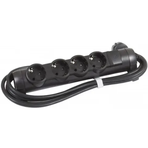 LEGRAND 694605 Splitter 4 priză 3m negru cu comutator
