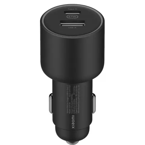 XIAOMI Mi Autós töltő USB+USB-C 67W fekete