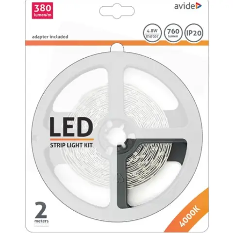 AVIDE ABLSBL12V2835-60NW LED Szalag Bliszter 12V 4.8W 4000K 2m