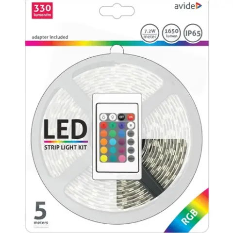 AVIDE ABLSBL12V5050-30RGB65 LED Szalag Bliszter 12V 7.2W RGB 5m