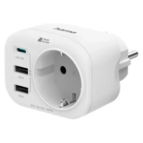 HAMA 223342 Fali aljzat 3x USB fehér