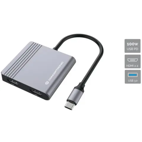 CONCEPTRONIC DONN13G 4-in-1 USB 3.2 Gen 1 Docking Station