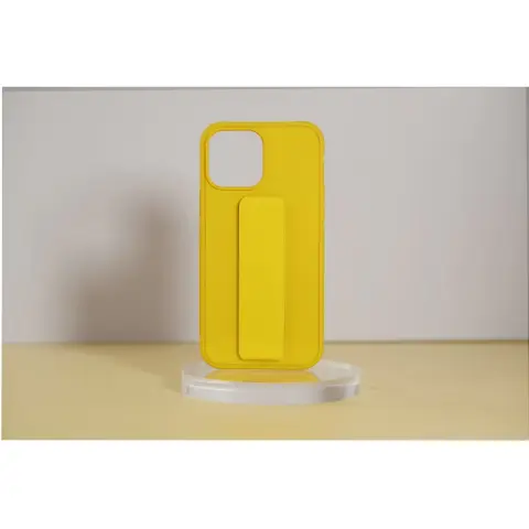 CELLECT TPU+PC Gumírozott hátlaptok kitámasztóval iPhone 14 Pro Max sárga
