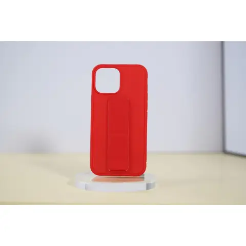 CELLECT TPU+PC gumiran ovitek za hrbtno stran s stojalom za iPhone 14 Pro rdeč