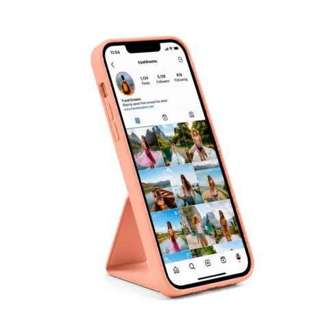 CELLECT TPU+PC Gumírozott hátlaptok kitámasztóval iPhone 14 Pro rózsaszín