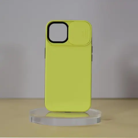 CELLECT TPU+PC zadnji ovitek z drsnim zaščitnim pokrovom za kamero iPhone 14 rumen