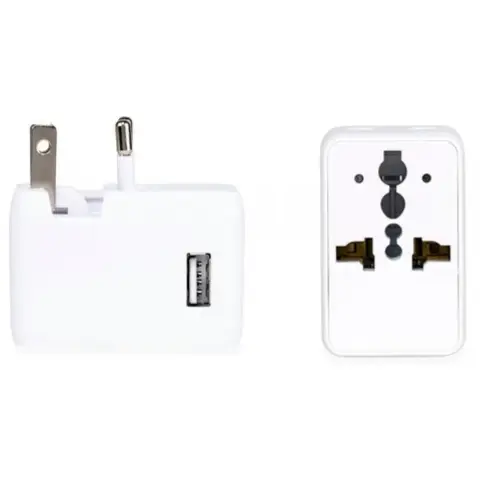 KIKKERLAND UL08-EU kocka utazó hálózati adapter USB csatlakozóval fehér