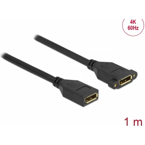 DELOCK DisplayPort 1.2/1.2a Összekötő Fekete 1m 87100