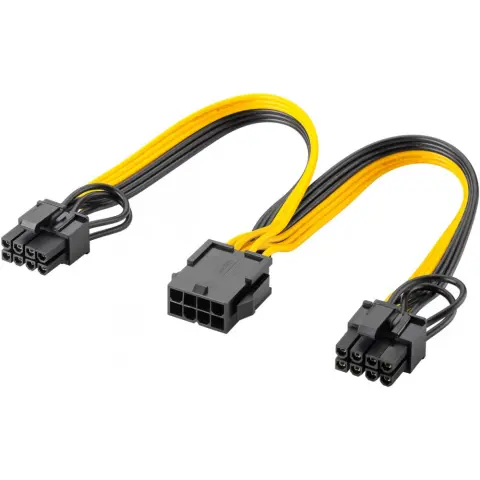 GOOBAY EPS (CPU) 8 pin 2x PCIe 8 pin átalakító Fekete 23cm 60000