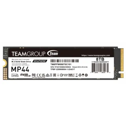 TEAM GROUP 8TB MP44 M.2 PCIe M.2 2280 TM8FPW008T0C101
