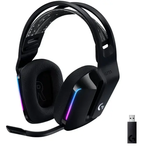 LOGITECH G733 Lightspeed Vezeték nélküli gaming fejhallgató RGB Fekete