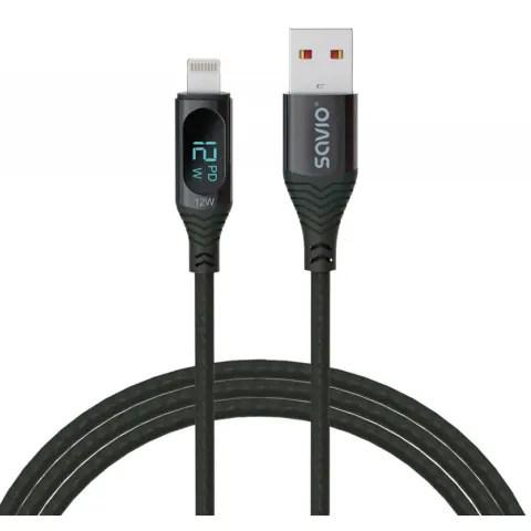 SAVIO USB Lightning Töltő/adat Fekete 1m CL-173