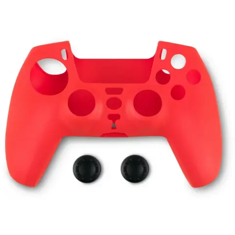 SPARTAN GEAR Controller Silicon Skin Cover and Thumb Grips PS5 red