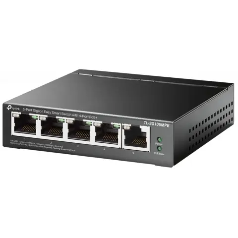 TP-LINK TL-SG105MPE 5-Port Gigabit Easy Smart Switch with 4-Port PoE+