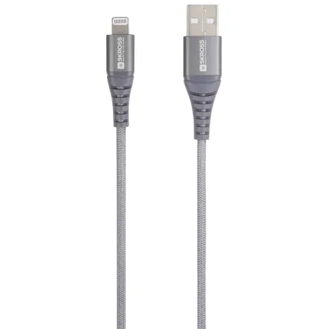 SKROSS USB 2.0 Type C Lightning Punjač/podaci Siva 1.2m USBC-TO-LIGHT-120-STEEL-1