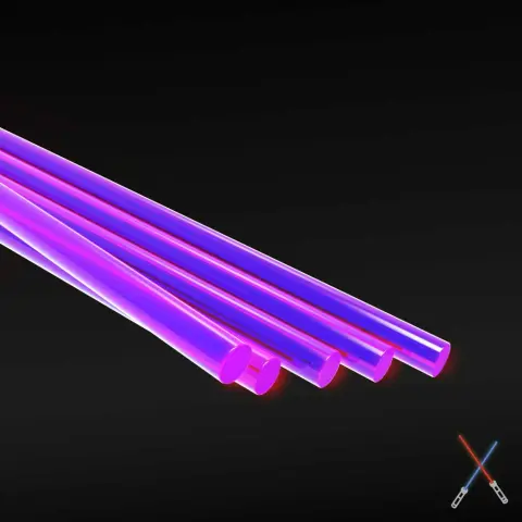 GREEN STUFF WORLD Acrylic Rods - Round Fluor Purple kerek műanyag rúd 250x1.6 mm 5 darabos