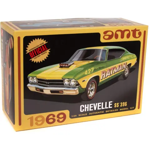 ROUND2 AMT 1/25 1969 Chevy Chevelle Hardtop autó modell