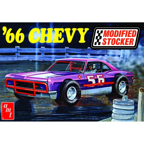 ROUND2 AMT 1/25 1966 Chevy Impala Modified Stocker autó modell