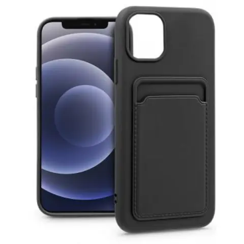 HAFFNER Card Case szilikon hátlap iPhone 12/12 Pro fekete
