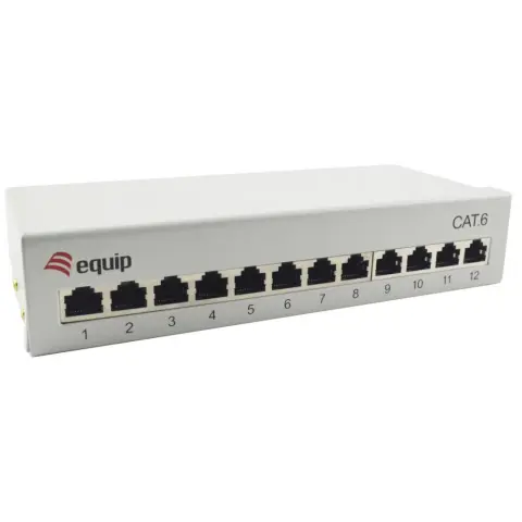 EQUIP 12-Port Cat.6 Desktop Patch Panel Light Grey 227363