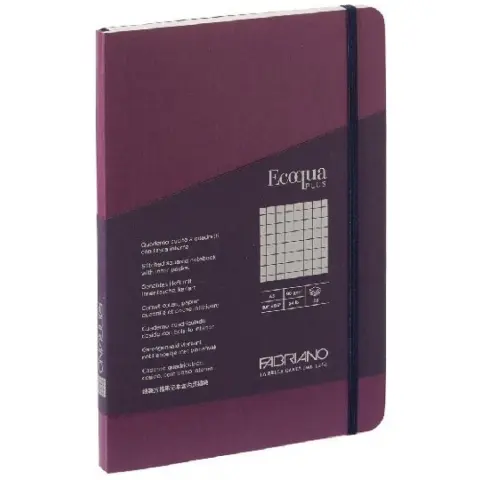FABRIANO Ecoqua Plus A5 80 lapos kockás notesz lila