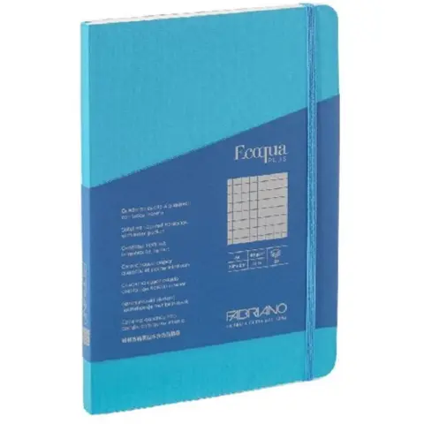 FABRIANO Ecoqua Plus A5 80 lapos kockás notesz türkiz