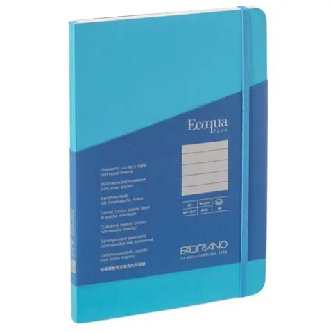 FABRIANO Ecoqua Plus A5 80 lapos vonalas notesz türkiz