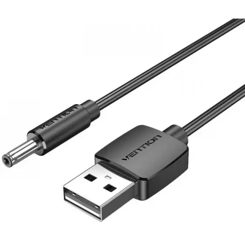 VENTION USB DC Jack Táp Fekete 50cm CEXBD