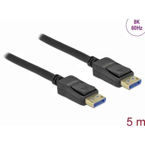 DELOCK DisplayPort 2.0 Összekötő Fekete 5m 80264