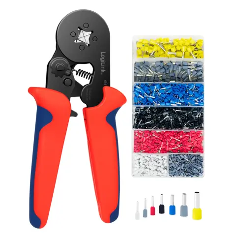 LOGILINK Self-adjusting crimping pliers with wire end ferrule set 1200 pcs.