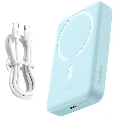 BASEUS Overseas Magnetic Mini Power Bank 10000mAh 30W világoskék
