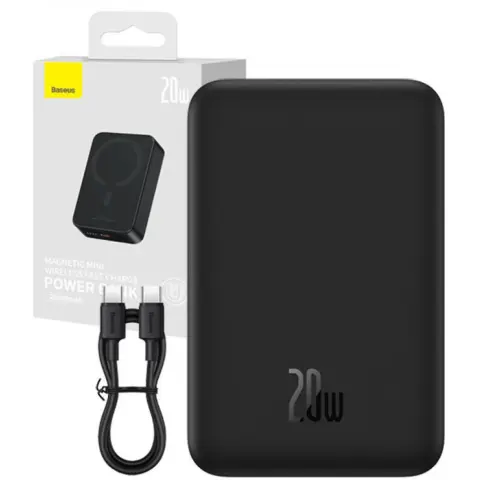 BASEUS Magnetic Mini Power Bank 20000mAh 20W fekete