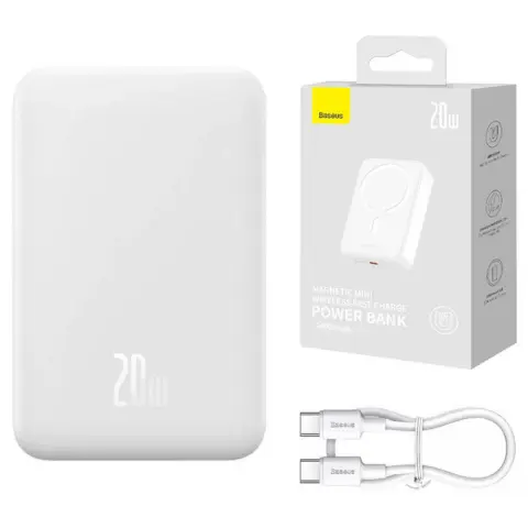 BASEUS Magnetic Mini Power Bank 20000mAh 20W fehér
