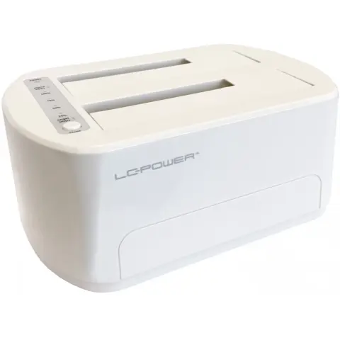 LCPOWER LC-DOCK-U3-VI Dokkoló állomás 2x 2.5-3.5" HDD fehér